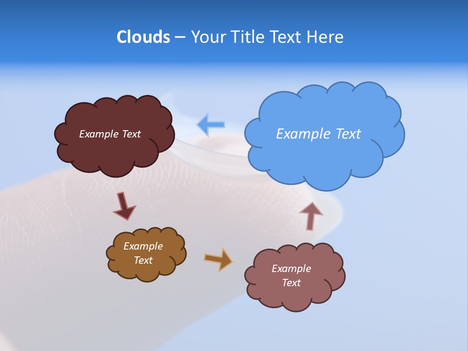 Finger Holding Contact Lens Over Blue Background PowerPoint Template