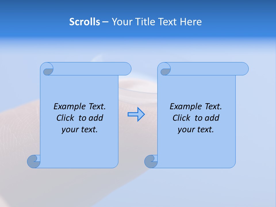 Finger Holding Contact Lens Over Blue Background PowerPoint Template