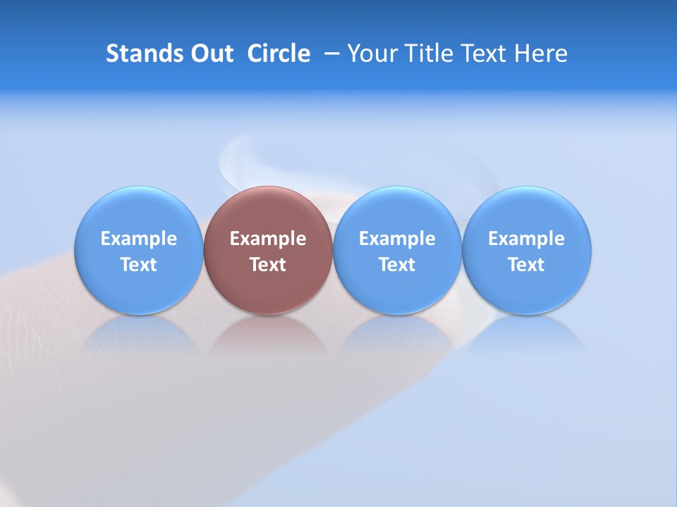 Finger Holding Contact Lens Over Blue Background PowerPoint Template