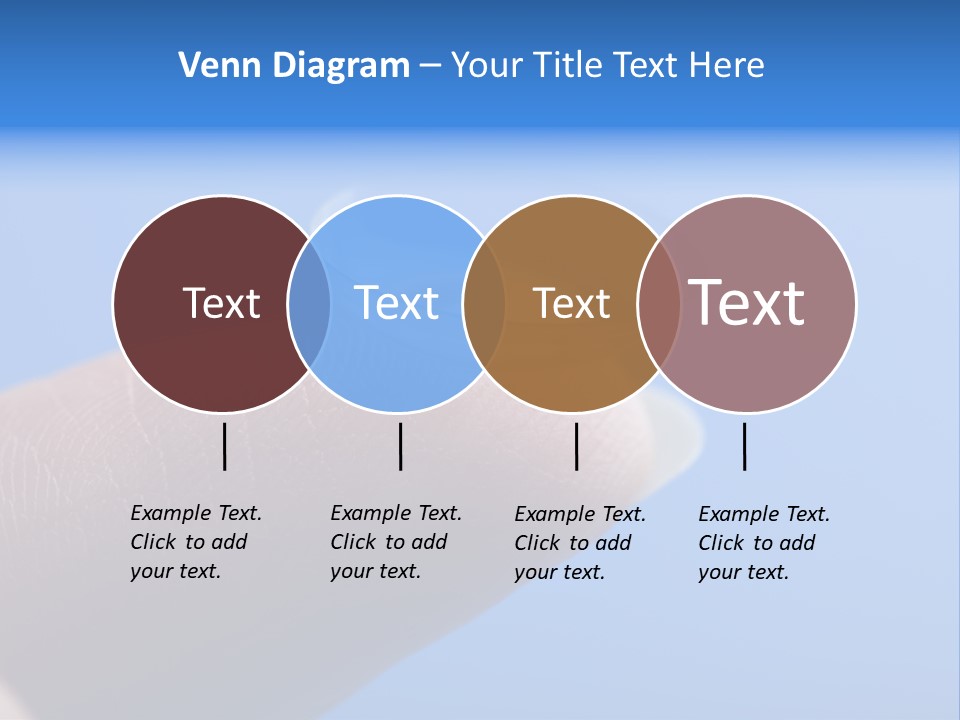 Finger Holding Contact Lens Over Blue Background PowerPoint Template