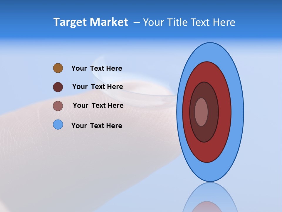 Finger Holding Contact Lens Over Blue Background PowerPoint Template