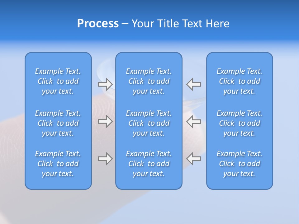 Finger Holding Contact Lens Over Blue Background PowerPoint Template