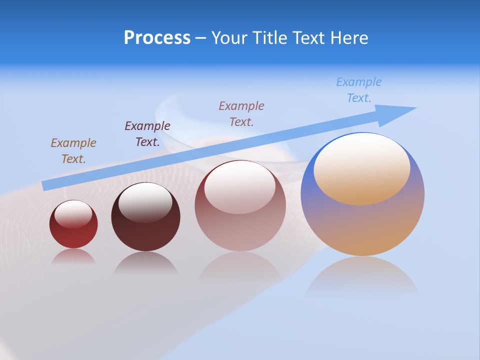 Finger Holding Contact Lens Over Blue Background PowerPoint Template