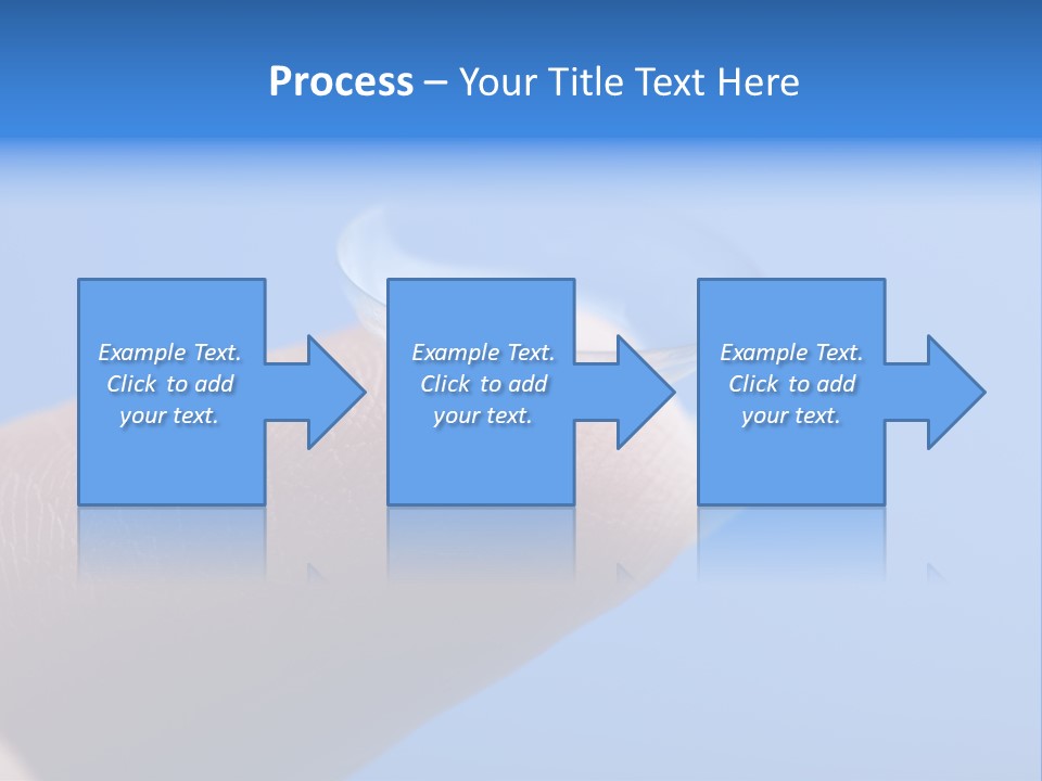 Finger Holding Contact Lens Over Blue Background PowerPoint Template