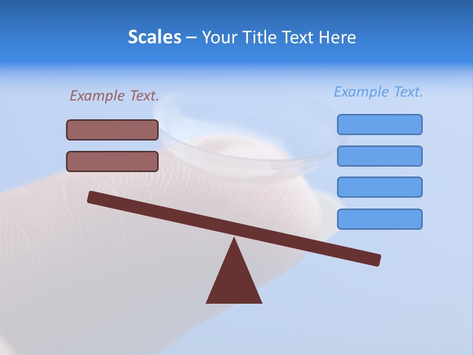 Finger Holding Contact Lens Over Blue Background PowerPoint Template