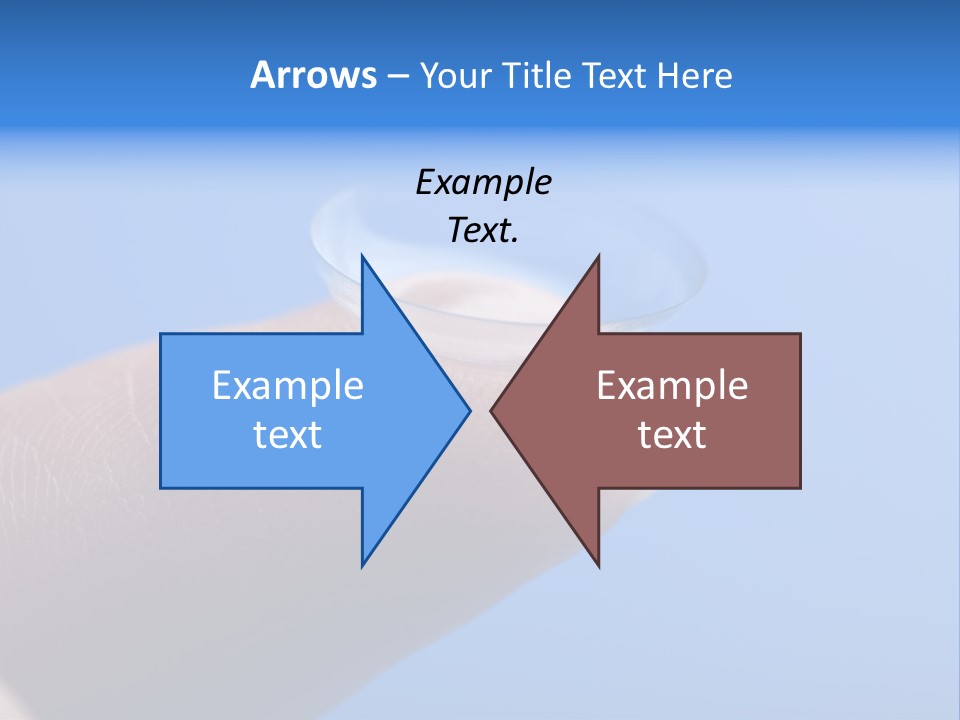 Finger Holding Contact Lens Over Blue Background PowerPoint Template