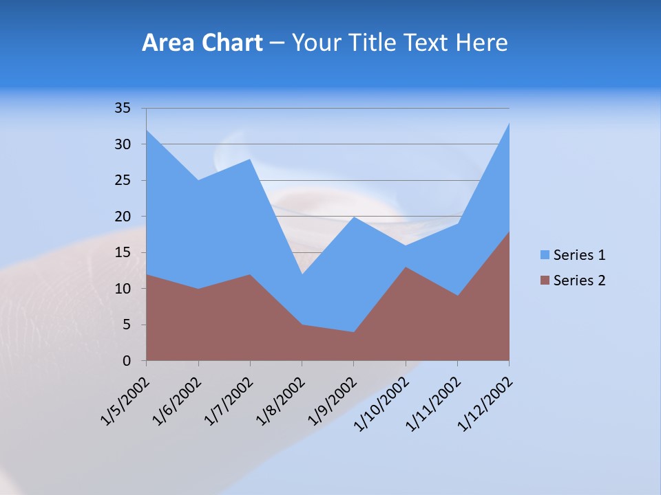Finger Holding Contact Lens Over Blue Background PowerPoint Template
