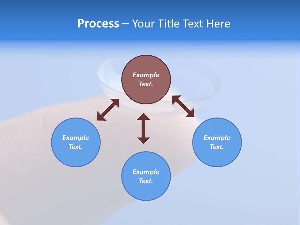Finger Holding Contact Lens Over Blue Background PowerPoint Template