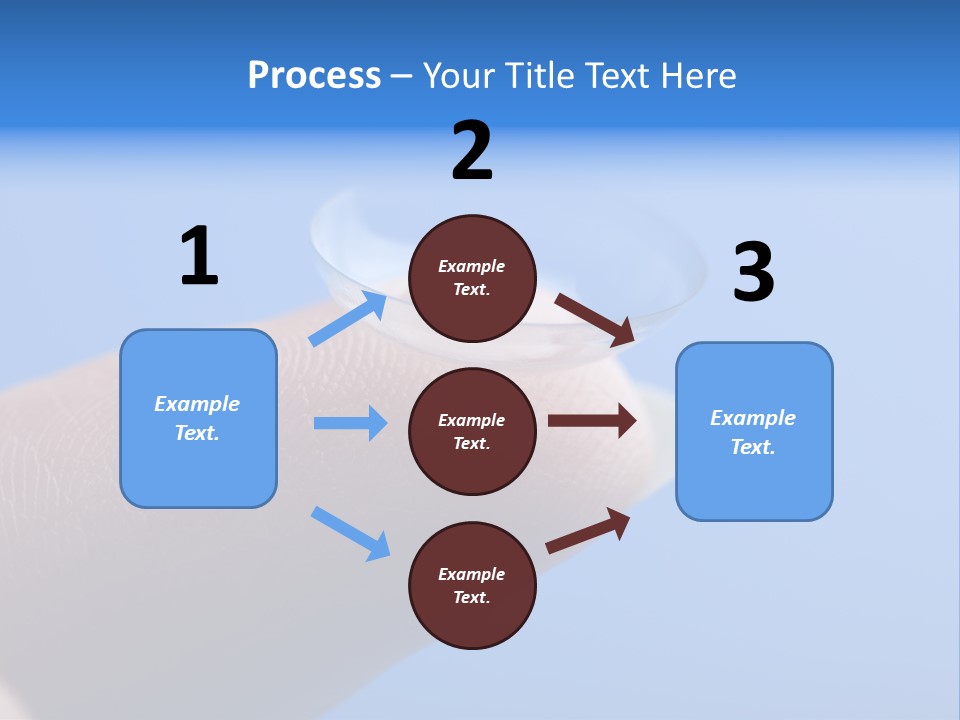 Finger Holding Contact Lens Over Blue Background PowerPoint Template