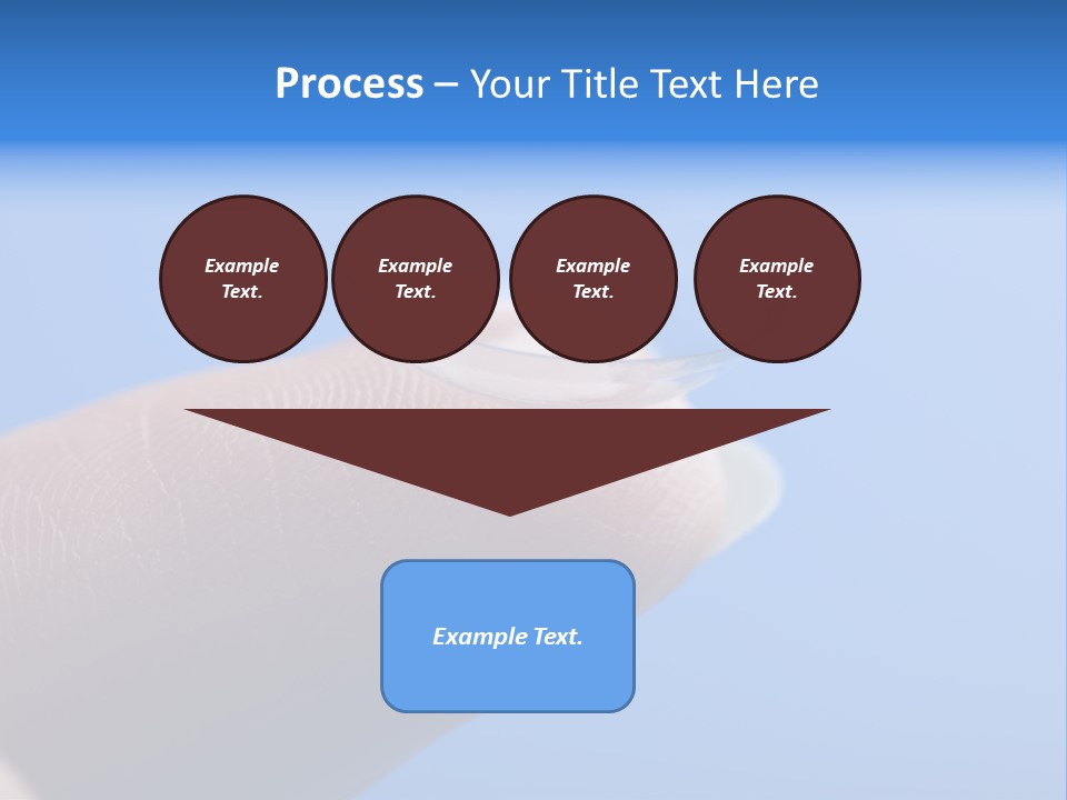 Finger Holding Contact Lens Over Blue Background PowerPoint Template