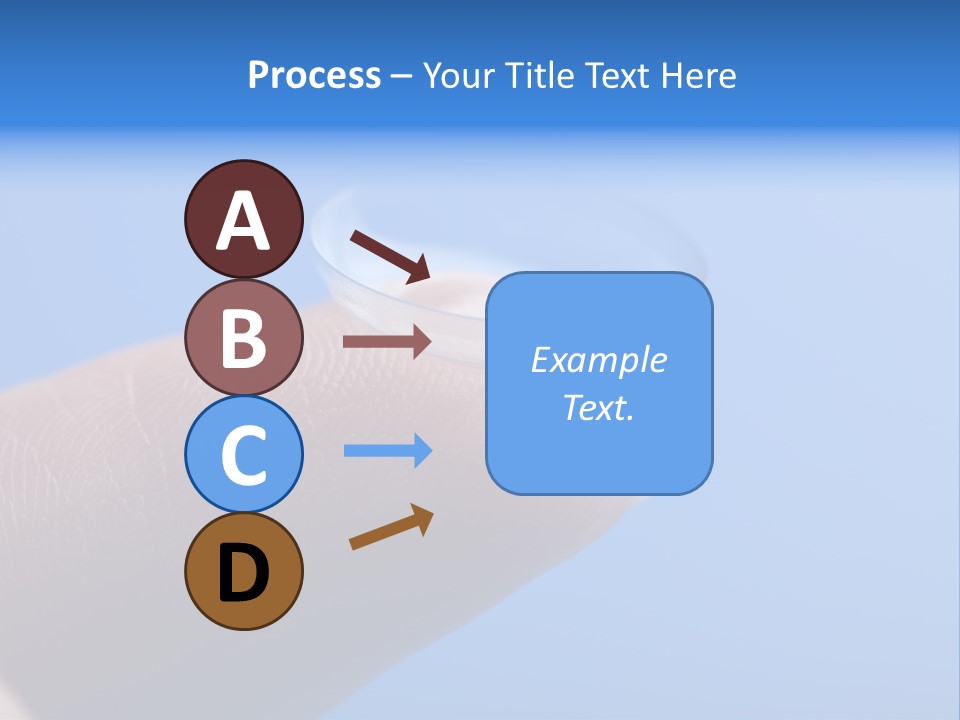 Finger Holding Contact Lens Over Blue Background PowerPoint Template