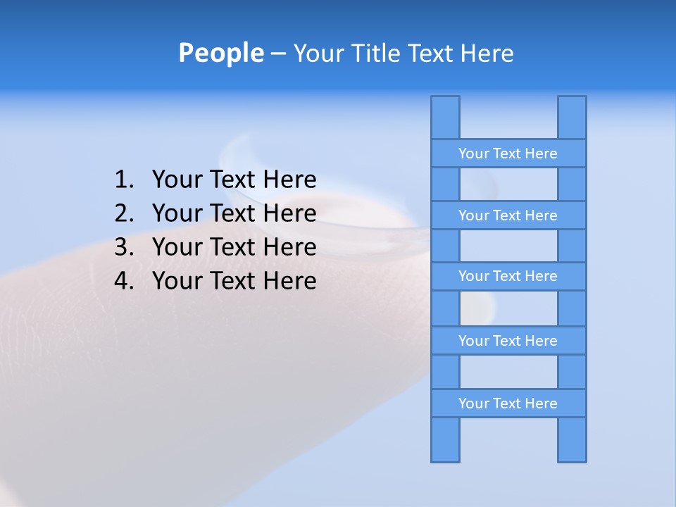 Finger Holding Contact Lens Over Blue Background PowerPoint Template