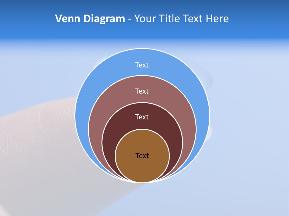 Finger Holding Contact Lens Over Blue Background PowerPoint Template