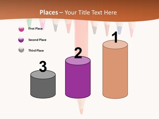 Joint Crayons Aligned With The Orange Leaving PowerPoint Template