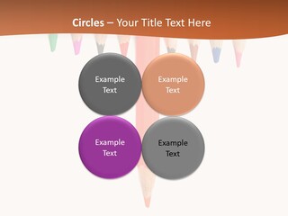 Joint Crayons Aligned With The Orange Leaving PowerPoint Template