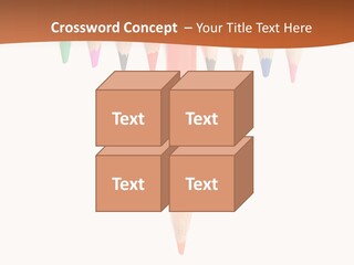 Joint Crayons Aligned With The Orange Leaving PowerPoint Template