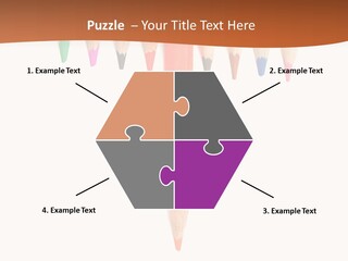 Joint Crayons Aligned With The Orange Leaving PowerPoint Template