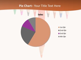 Joint Crayons Aligned With The Orange Leaving PowerPoint Template