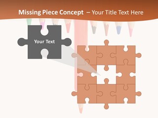 Joint Crayons Aligned With The Orange Leaving PowerPoint Template