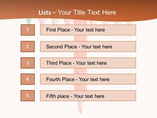 Joint Crayons Aligned With The Orange Leaving PowerPoint Template