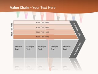 Joint Crayons Aligned With The Orange Leaving PowerPoint Template