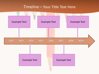 Joint Crayons Aligned With The Orange Leaving PowerPoint Template