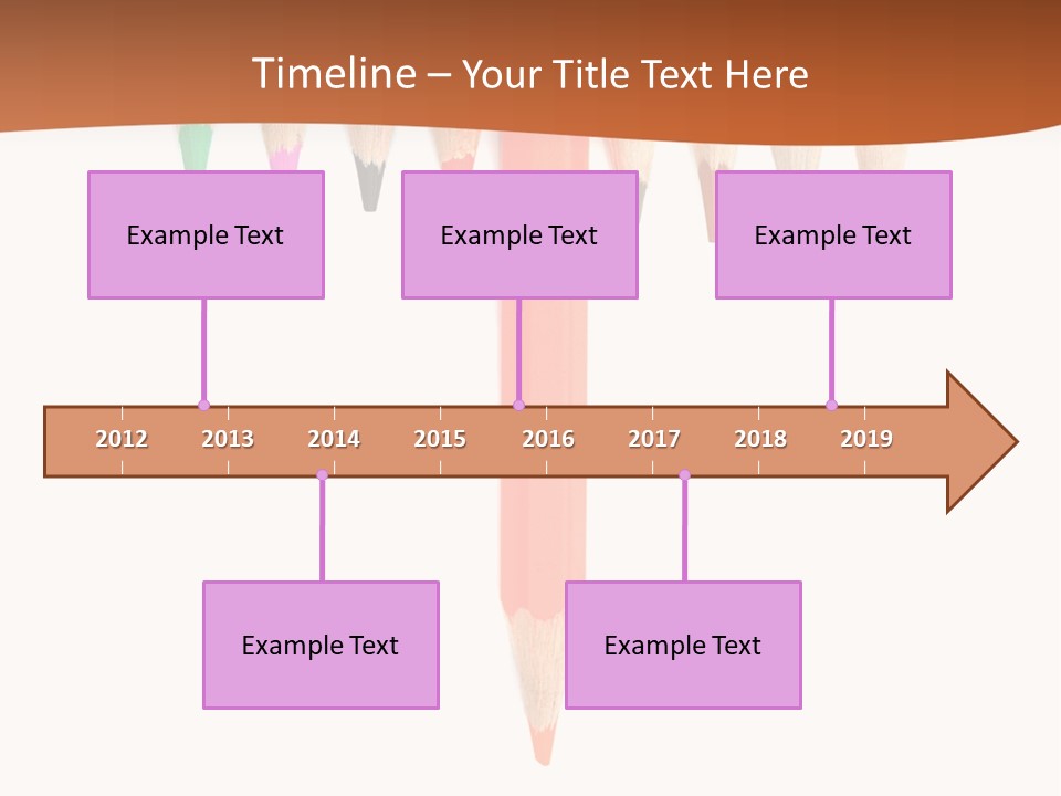 Joint Crayons Aligned With The Orange Leaving PowerPoint Template