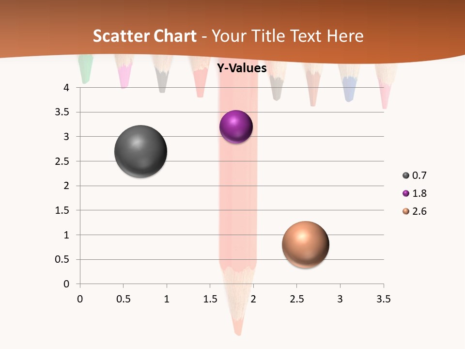 Joint Crayons Aligned With The Orange Leaving PowerPoint Template