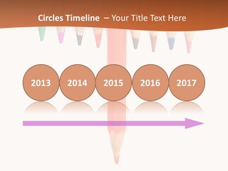 Joint Crayons Aligned With The Orange Leaving PowerPoint Template