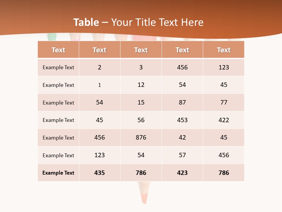 Joint Crayons Aligned With The Orange Leaving PowerPoint Template