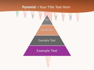 Joint Crayons Aligned With The Orange Leaving PowerPoint Template