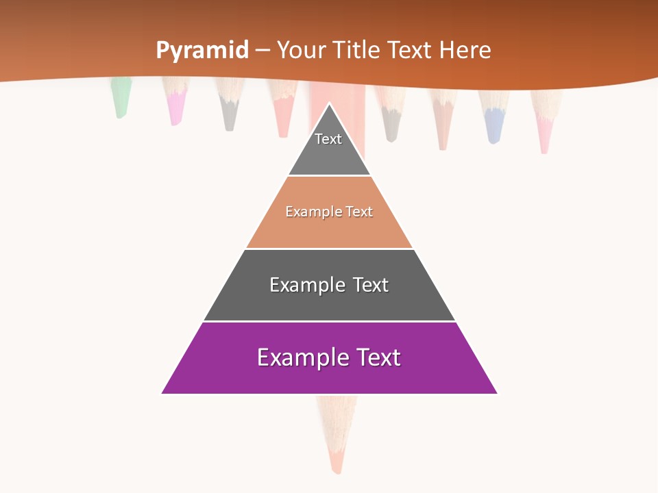 Joint Crayons Aligned With The Orange Leaving PowerPoint Template