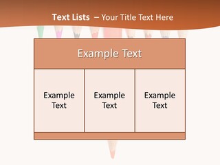 Joint Crayons Aligned With The Orange Leaving PowerPoint Template