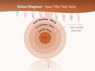 Joint Crayons Aligned With The Orange Leaving PowerPoint Template
