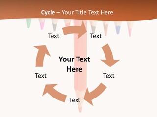 Joint Crayons Aligned With The Orange Leaving PowerPoint Template