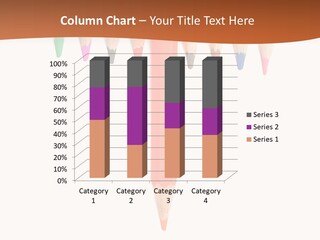 Joint Crayons Aligned With The Orange Leaving PowerPoint Template