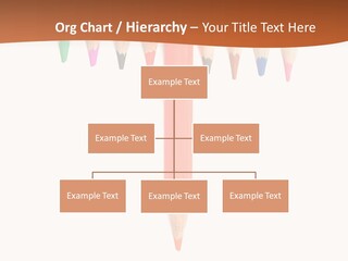 Joint Crayons Aligned With The Orange Leaving PowerPoint Template