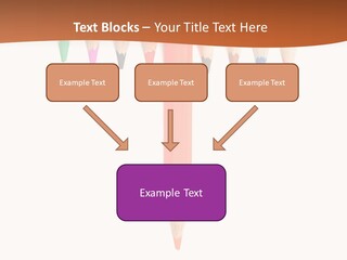 Joint Crayons Aligned With The Orange Leaving PowerPoint Template