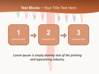 Joint Crayons Aligned With The Orange Leaving PowerPoint Template