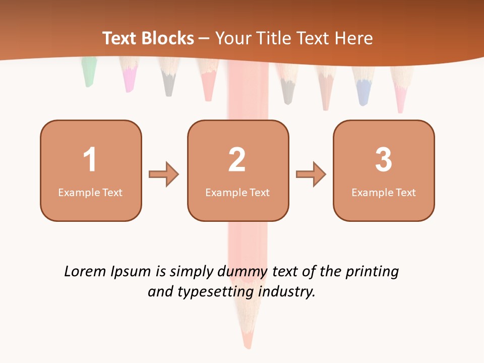 Joint Crayons Aligned With The Orange Leaving PowerPoint Template