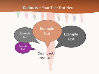 Joint Crayons Aligned With The Orange Leaving PowerPoint Template