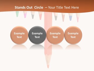 Joint Crayons Aligned With The Orange Leaving PowerPoint Template