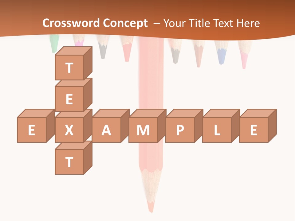 Joint Crayons Aligned With The Orange Leaving PowerPoint Template