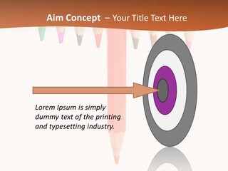 Joint Crayons Aligned With The Orange Leaving PowerPoint Template