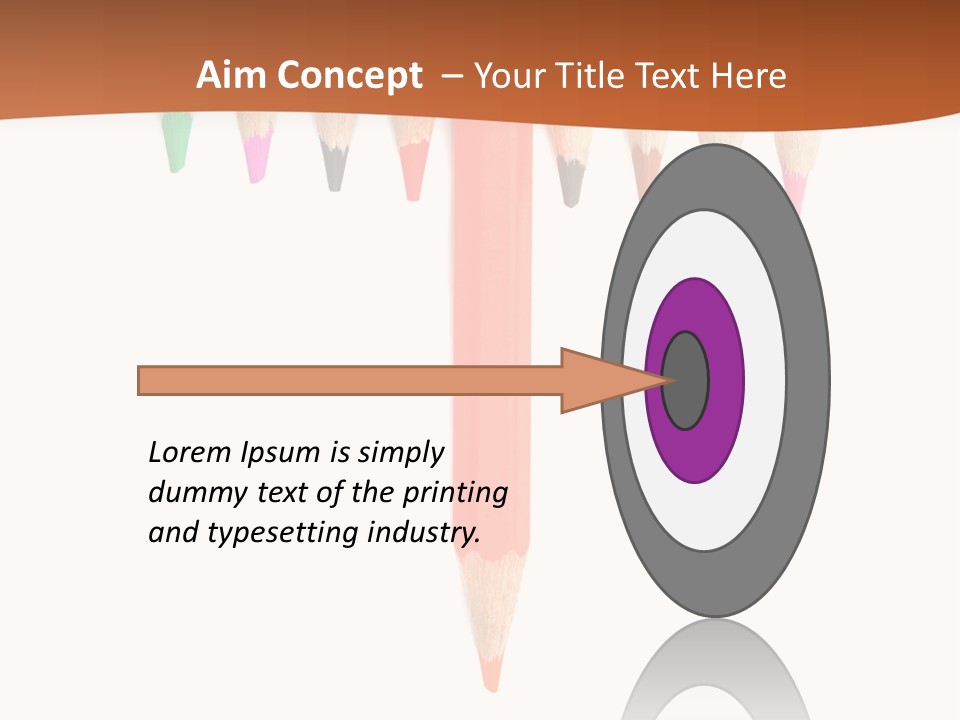 Joint Crayons Aligned With The Orange Leaving PowerPoint Template