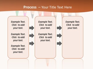 Joint Crayons Aligned With The Orange Leaving PowerPoint Template
