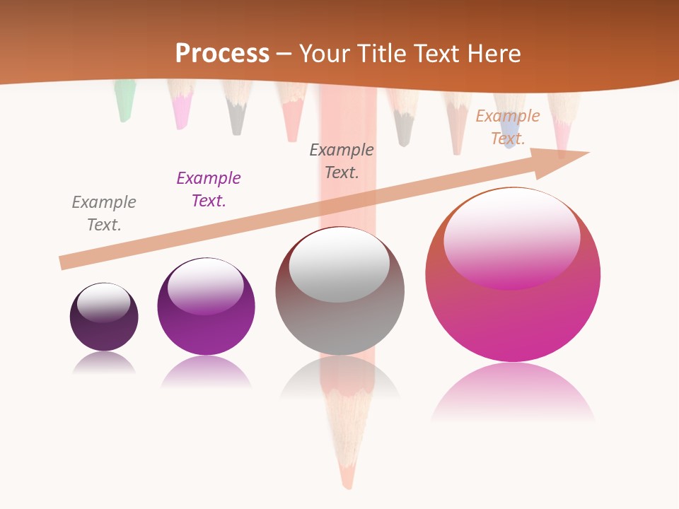 Joint Crayons Aligned With The Orange Leaving PowerPoint Template