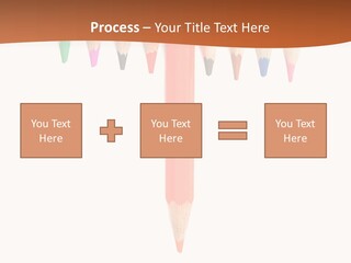Joint Crayons Aligned With The Orange Leaving PowerPoint Template