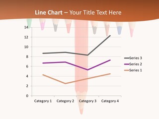 Joint Crayons Aligned With The Orange Leaving PowerPoint Template