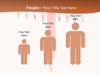 Joint Crayons Aligned With The Orange Leaving PowerPoint Template
